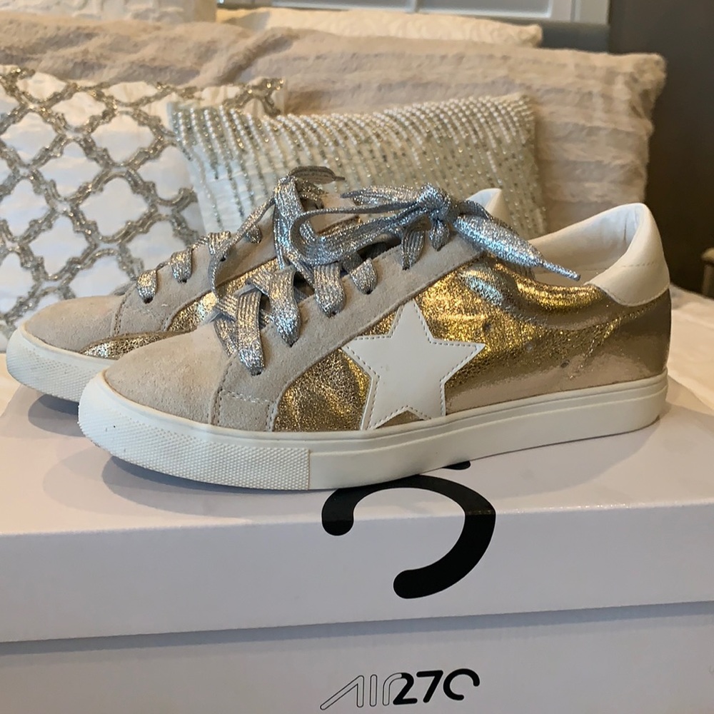 Gold, Silver and Metallic Star Sneakers